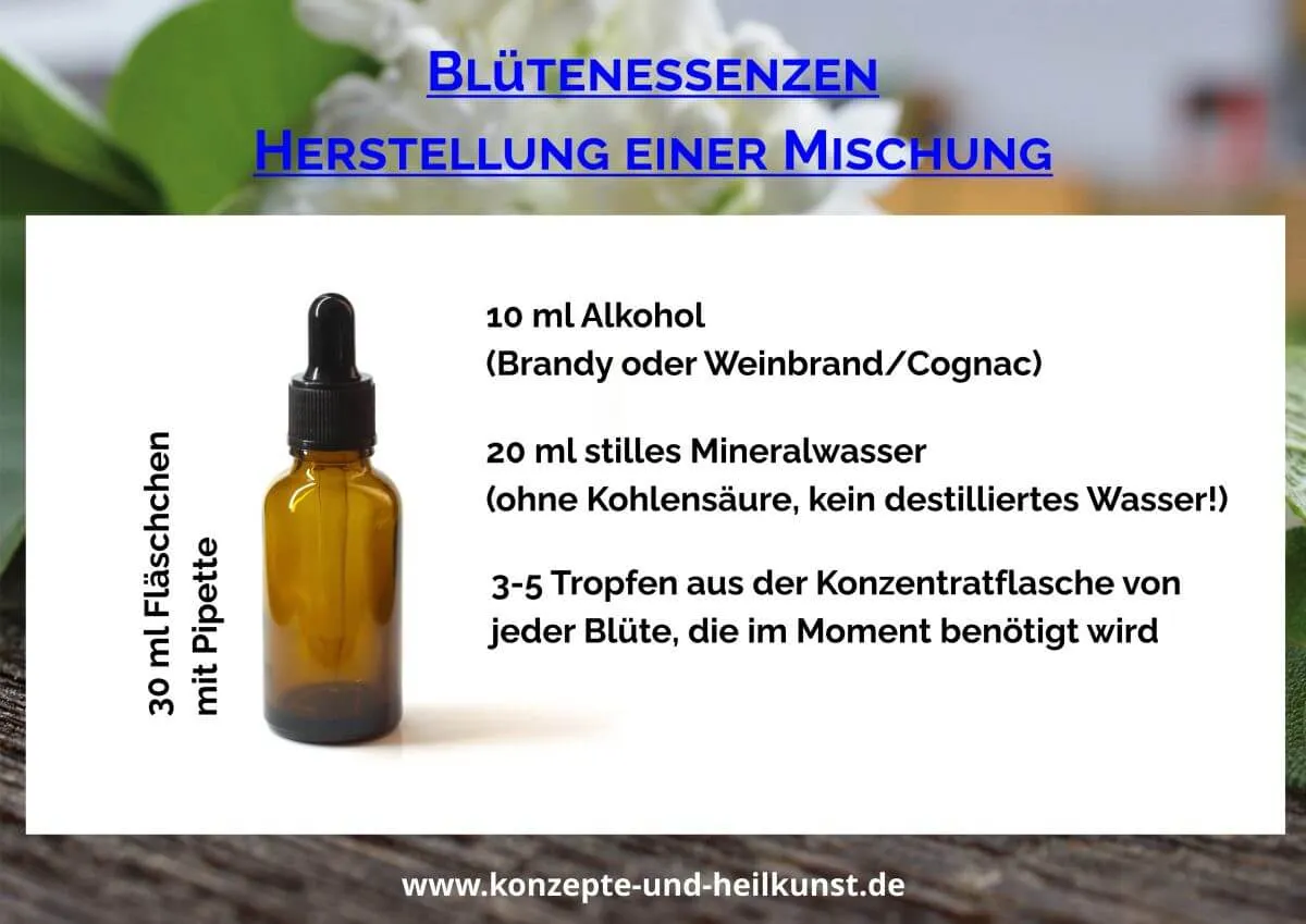 Mischung herstellen Blütenessenzen - Herstellung einer Mischung